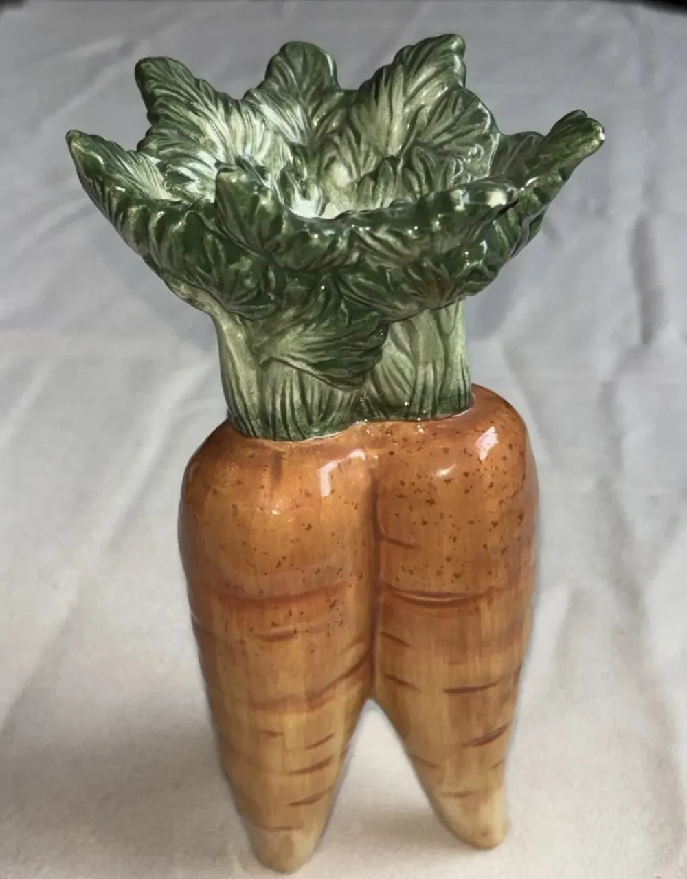 Vintage 1980s Fitz & Floyd Carrot Bunch Candle Holder 7”